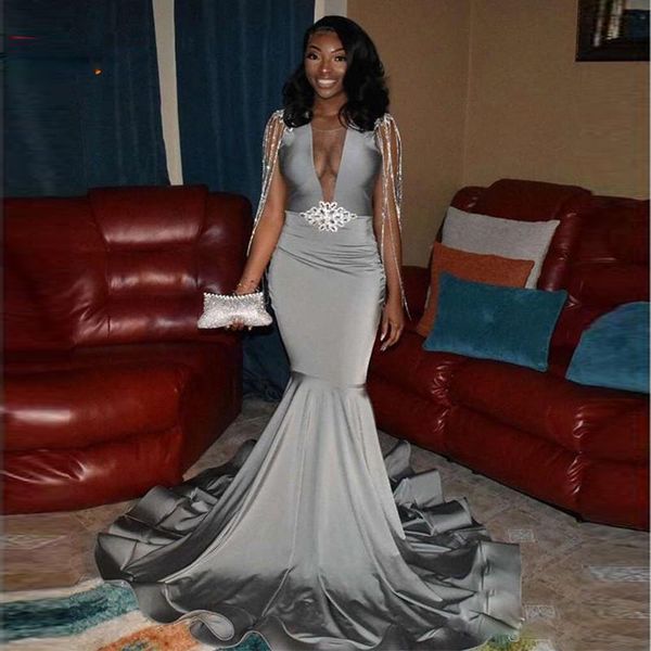 saudi arabic plunging prom dresses with sheer neck tassel sash beads mermaid evening gowns robe de soiree simple women party dress, Black
saudi arabic plunging prom dresses with sheer neck tassel sash beads mermaid evening gowns robe de soiree simple women party dress, Black