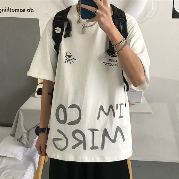 2020 new men's t-shirt summer hip-hop men's graffiti print half-sleeved t loose couple short-sleeved casual shirt, White;black
2020 new men's t-shirt summer hip-hop men's graffiti print half-sleeved t loose couple short-sleeved casual shirt, White;black
