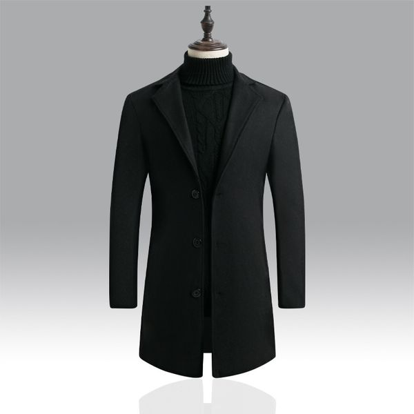 men high-quality woolen coat 2019 winter wool jacket men blend autumn windbreaker outerwear mens winter coats casual long jacket, Black
men high-quality woolen coat 2019 winter wool jacket men blend autumn windbreaker outerwear mens winter coats casual long jacket, Black