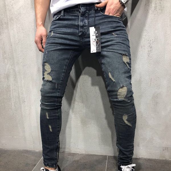 ripped skinny jeans men biker stretch slim fit denim pants legs zippers jeans streetwear casual trouser jogger classic clothes, Blue
ripped skinny jeans men biker stretch slim fit denim pants legs zippers jeans streetwear casual trouser jogger classic clothes, Blue