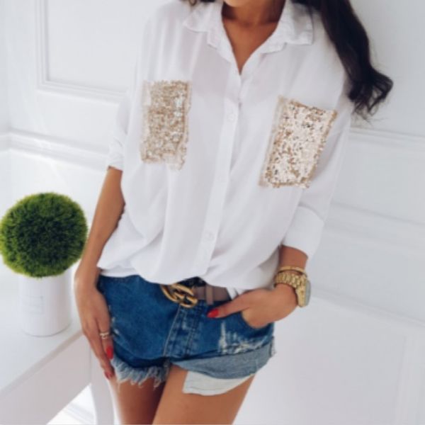 womens shirts casual long sleeve shirt ladies v neck loose blouse tee size s-xl, White
womens shirts casual long sleeve shirt ladies v neck loose blouse tee size s-xl, White