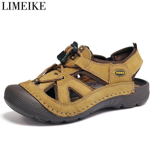merkmak summer male genuine leather shoes men sandals men shoes beach fashion outdoor casual non-slip sneakers footwear flat, Black
merkmak summer male genuine leather shoes men sandals men shoes beach fashion outdoor casual non-slip sneakers footwear flat, Black