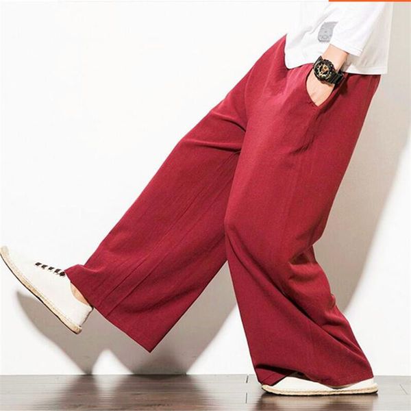 2019 men casual loose cotton linen pants summer autumn male elastic waist solid wide leg pants plus size m-7xl, Black
2019 men casual loose cotton linen pants summer autumn male elastic waist solid wide leg pants plus size m-7xl, Black