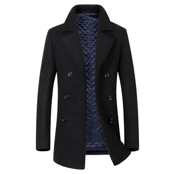 2017 autumn winter new long excellent quality pea coat men slim turn down collar laine manteau double boutonnage, Black
2017 autumn winter new long excellent quality pea coat men slim turn down collar laine manteau double boutonnage, Black