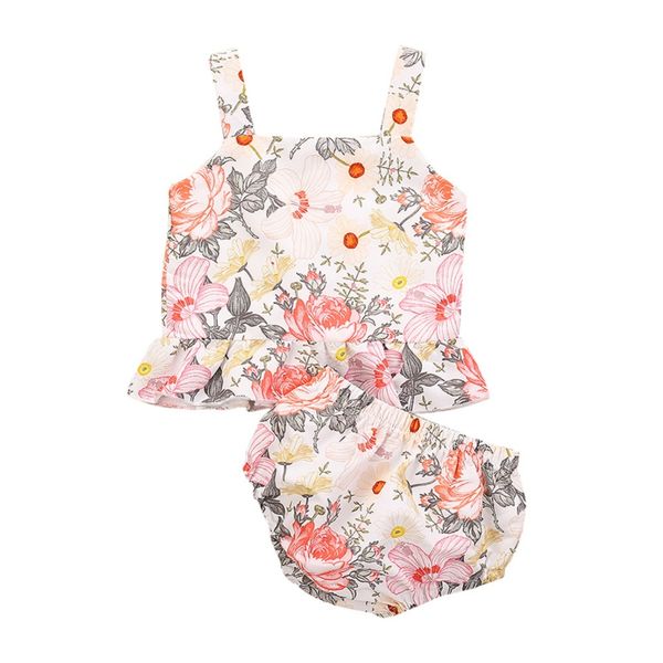 baby girl flower print small strap + triangle shorts two piece set infant outfit clothings new, White
baby girl flower print small strap + triangle shorts two piece set infant outfit clothings new, White