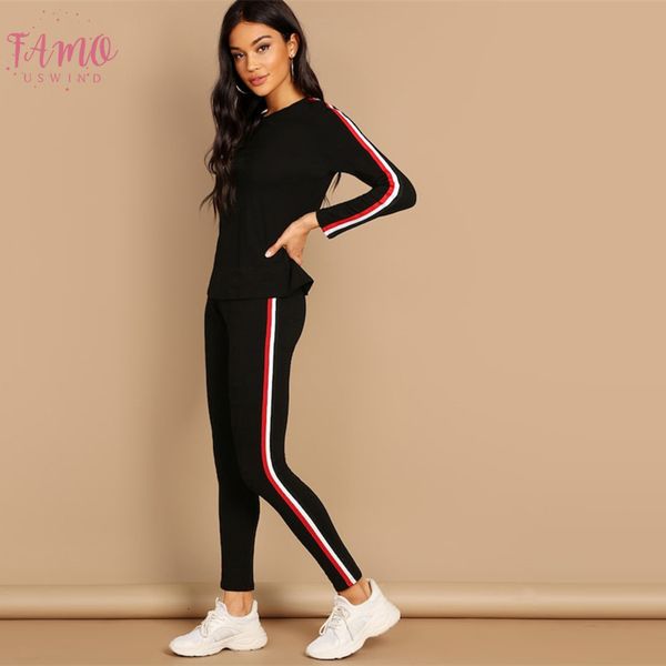 streetwear black striped tape tee pants long sleeve round neck set women two pieces sets 2019 autumn plain twopiece, White
streetwear black striped tape tee pants long sleeve round neck set women two pieces sets 2019 autumn plain twopiece, White