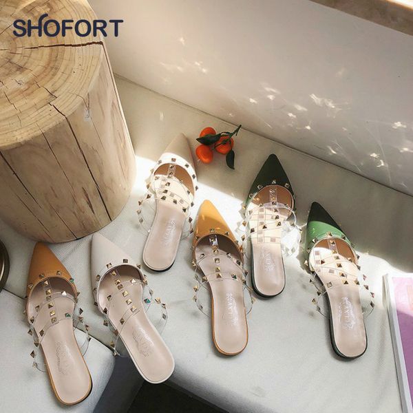 shofort slippers women 2020 new cool summer fashion slippers wild casual shoes rivets pointed flat shoes zapatos de mujer, Black
shofort slippers women 2020 new cool summer fashion slippers wild casual shoes rivets pointed flat shoes zapatos de mujer, Black