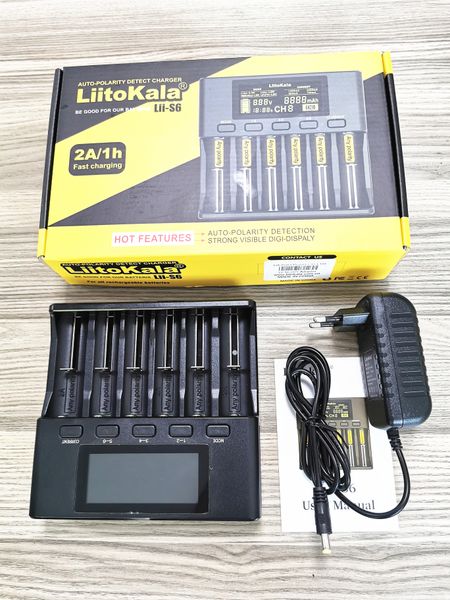

LiitoKala Lii-S4 Елюй-S2 Lii-S6 LCD Зарядное устройство 3.7V 18650 18350 18500 16340 21700 20700 14500 20700B 26650 1.2V AA AAA