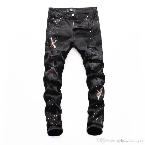 19 seasons new jeans hole motorcycle hip-hop style tight jeans leisure pants brand zipper designer selling men's wear designer jean, Blue 
19 seasons new jeans hole motorcycle hip-hop style tight jeans leisure pants brand zipper designer selling men's wear designer jean, Blue