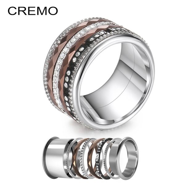 cremo titanium rings white full zircon stackable interchangeable band femme dainty stainless steel wedding ring anillos mujer, Silver
cremo titanium rings white full zircon stackable interchangeable band femme dainty stainless steel wedding ring anillos mujer, Silver