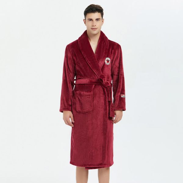 men flannel robe burgundy sleepwear casual bathrobe gown warm kimono gown nightwear colar fleece nightgown soft lounge homewear, Black;brown
men flannel robe burgundy sleepwear casual bathrobe gown warm kimono gown nightwear colar fleece nightgown soft lounge homewear, Black;brown