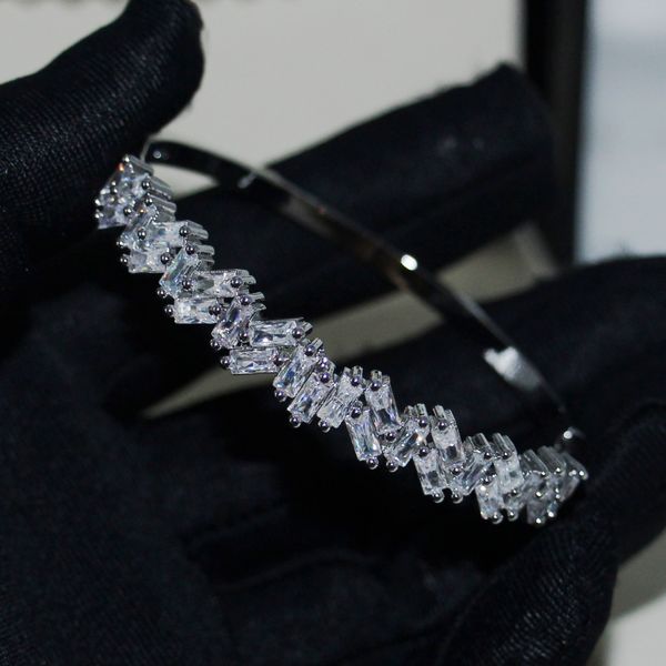 2019 deluxe jewelry 925 sterling silver princess cut white z cz diamond party women wedding bridal wrist bangle for lover gift, Black
2019 deluxe jewelry 925 sterling silver princess cut white z cz diamond party women wedding bridal wrist bangle for lover gift, Black