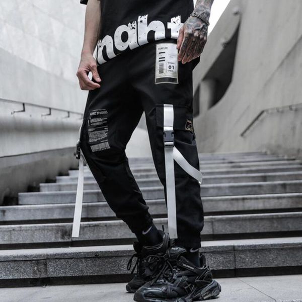 men's pants mens hip hop cargo ribbons pockets patchwork joggers male vintage streetwear trousers slim casual for man, Black
men's pants mens hip hop cargo ribbons pockets patchwork joggers male vintage streetwear trousers slim casual for man, Black