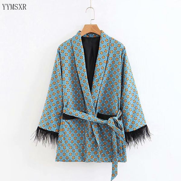 2020 new spring and autumn ladies jacket casual temperament printed women's blazer tassel long sleeve suit feminine, White;black