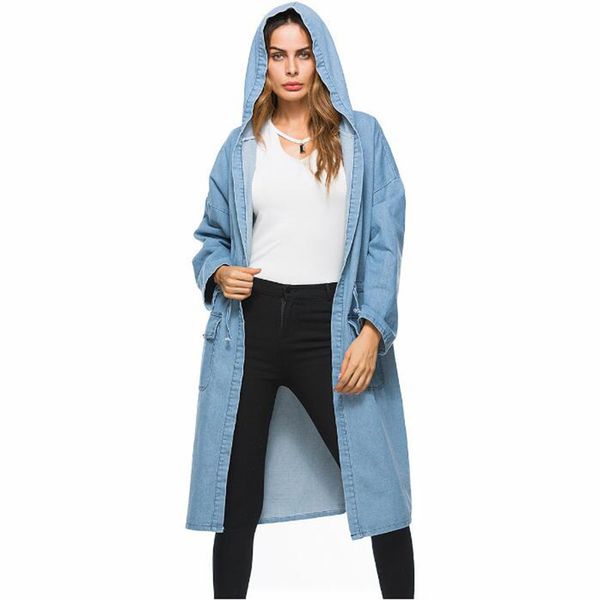 2019 fall long denim thin windbreaker women fashion loose denim hooded casual long coat soild color female shirt, Tan;black
2019 fall long denim thin windbreaker women fashion loose denim hooded casual long coat soild color female shirt, Tan;black