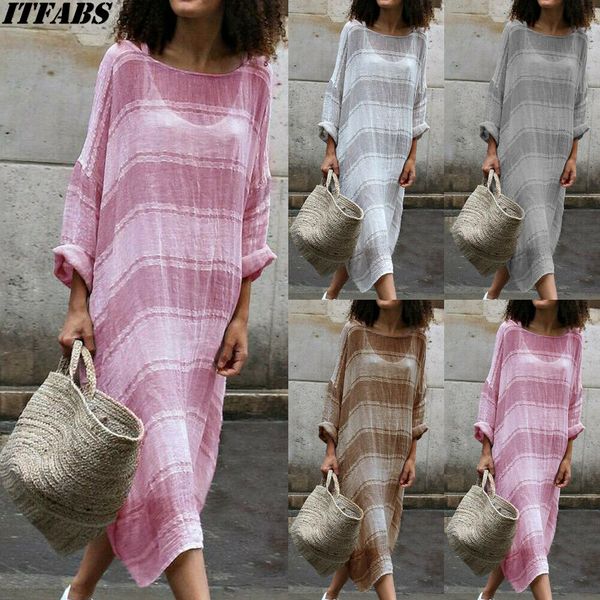 plus size women cotton linen striped long dress casual loose long sleeve boho sundress summer fashion women girl clothing dress, Black;gray
plus size women cotton linen striped long dress casual loose long sleeve boho sundress summer fashion women girl clothing dress, Black;gray