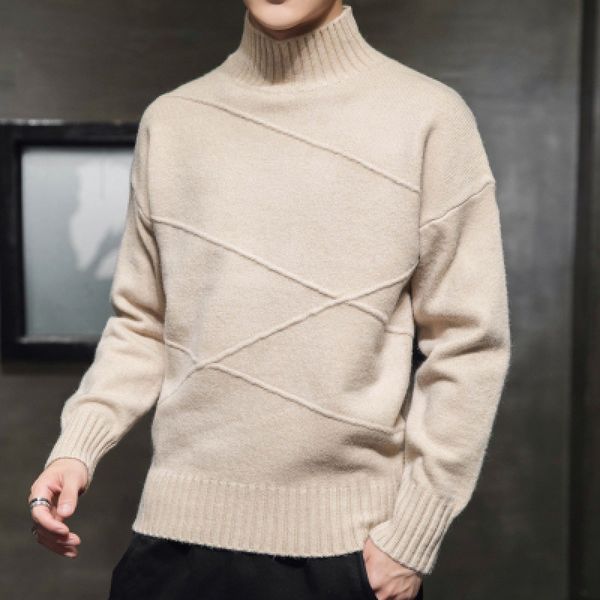 2020 spring and autumn new sweater men's half turtleneck sweater trend personality spring and autumn bottoming shirt, White;black
2020 spring and autumn new sweater men's half turtleneck sweater trend personality spring and autumn bottoming shirt, White;black