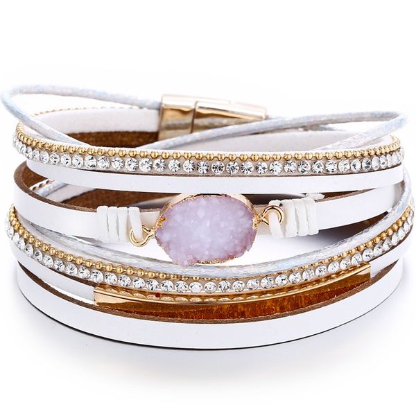diezi vintage men women white pu leather rhinestone wrap bracelets magnet buckle sports bracelets & bangles femme punk jewelry, Golden;silver
diezi vintage men women white pu leather rhinestone wrap bracelets magnet buckle sports bracelets & bangles femme punk jewelry, Golden;silver