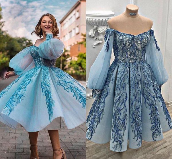 2020 fashion cocktail party dresses off the shoulder appliqued beads long sleeve prom dress custom made tea length evening gowns, Black
2020 fashion cocktail party dresses off the shoulder appliqued beads long sleeve prom dress custom made tea length evening gowns, Black