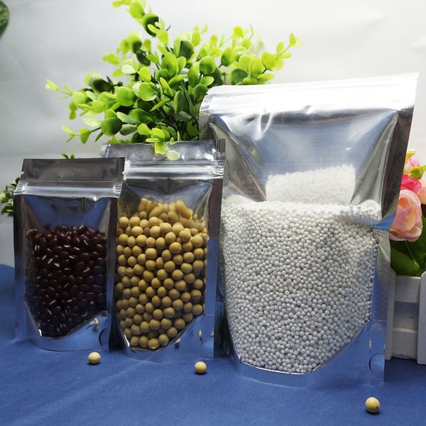 100pcs reclosable stand up aluminium zip lock bags front clear,silvery metallic aluminum plastic pouch zipper seal nuts doypack
100pcs reclosable stand up aluminium zip lock bags front clear,silvery metallic aluminum plastic pouch zipper seal nuts doypack