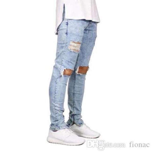 men jeans stretch destroyed ripped design fashion ankle zipper skinny jeans for men e5020, Blue
men jeans stretch destroyed ripped design fashion ankle zipper skinny jeans for men e5020, Blue