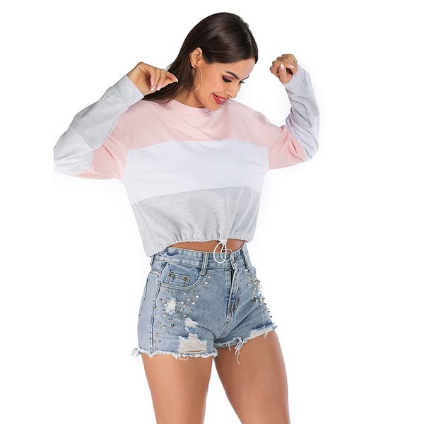 casual spring autumn crew neck loose long sleeves adjustable drawstring waist striped color block patchwork t-shirt sweatshirt women, White
casual spring autumn crew neck loose long sleeves adjustable drawstring waist striped color block patchwork t-shirt sweatshirt women, White