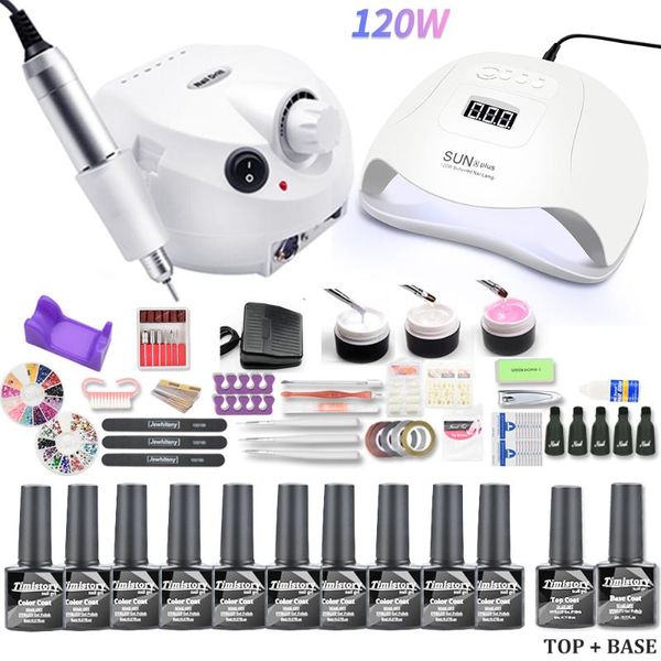 nail art kits gel polish set with 120w uv led lamp 10/20 colors drill machine kit tools
nail art kits gel polish set with 120w uv led lamp 10/20 colors drill machine kit tools