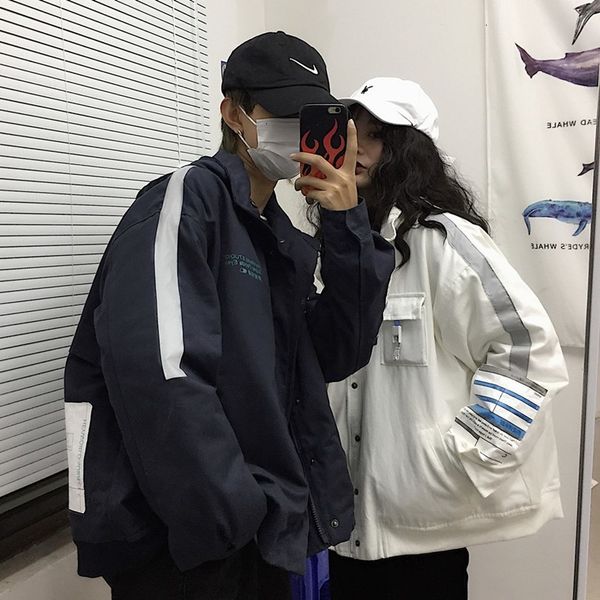 2019 winter new couple patchwork tooling thick cotton coat fashion casual printing loose shirt coat black / white m-l
2019 winter new couple patchwork tooling thick cotton coat fashion casual printing loose shirt coat black / white m-l