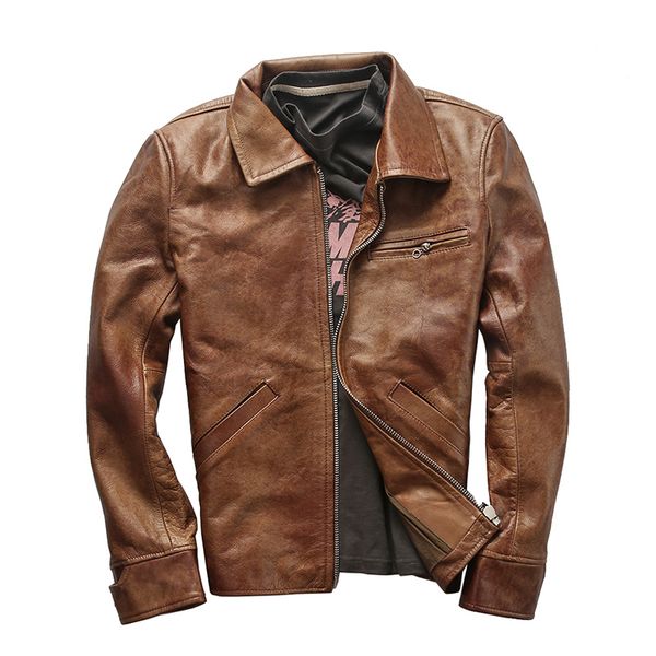 2019 vintage brown american casual style men leather jacket plus size xxxxl genuine cowhide autumn leather coat ing, Black
2019 vintage brown american casual style men leather jacket plus size xxxxl genuine cowhide autumn leather coat ing, Black