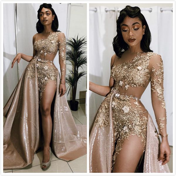 aso ebi 2019 arabic gold lace beaded evening dresses sheer neck sheath prom dresses high split formal party bridesmaid pageant gowns zj333, Black
aso ebi 2019 arabic gold lace beaded evening dresses sheer neck sheath prom dresses high split formal party bridesmaid pageant gowns zj333, Black