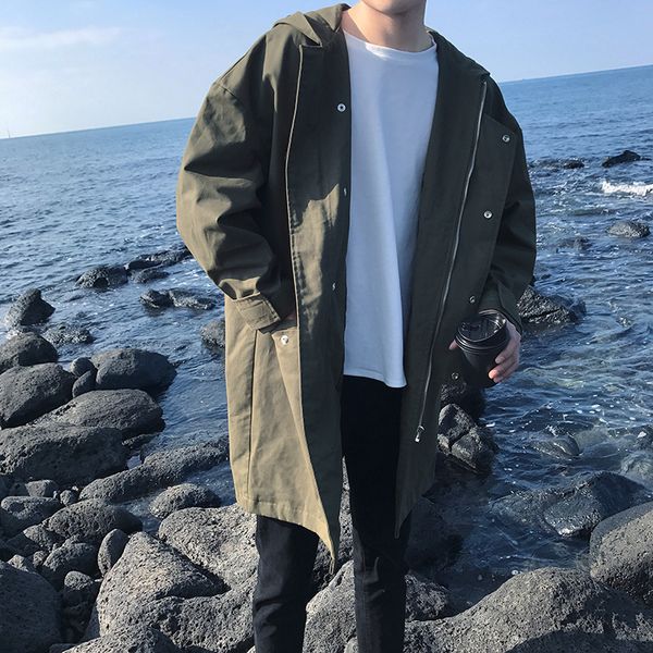 2019 autumn men's original long length clothes trench outerwear hooded jackets loose fashion pure color windbreaker coat -xl, Tan;black
2019 autumn men's original long length clothes trench outerwear hooded jackets loose fashion pure color windbreaker coat -xl, Tan;black