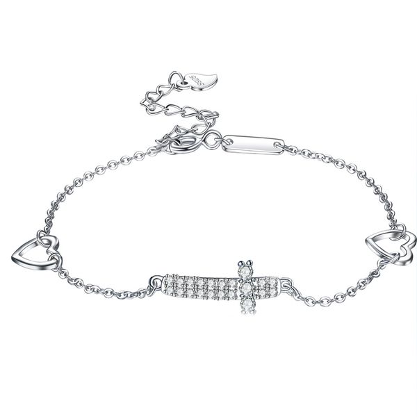 17cm wholesale accessories s925 sterling silver young lady jewelry zircon love cross bracelet female simple fashion jewelry, Golden;silver
17cm wholesale accessories s925 sterling silver young lady jewelry zircon love cross bracelet female simple fashion jewelry, Golden;silver
