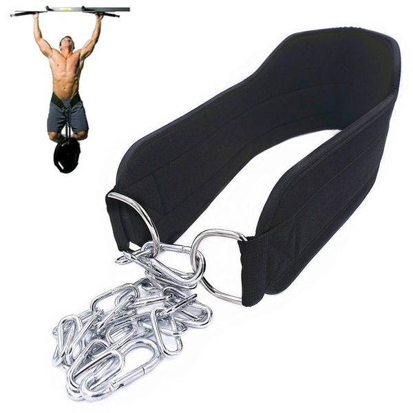 weight lifting dip belt neoprene back gym belt with chain for fitness bodybuilding pull up strength training load waist strap 
weight lifting dip belt neoprene back gym belt with chain for fitness bodybuilding pull up strength training load waist strap
