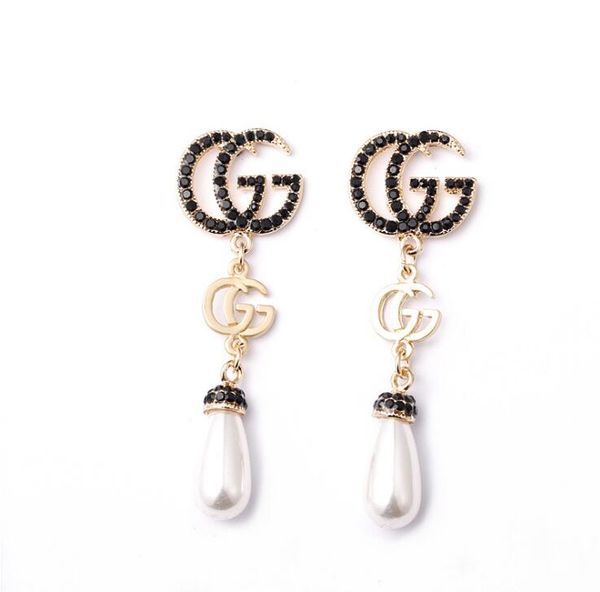 designer letters g earrings gold plated ear studs dangle earrings with black stone earddrop for women girl party jewelry, Silver
designer letters g earrings gold plated ear studs dangle earrings with black stone earddrop for women girl party jewelry, Silver