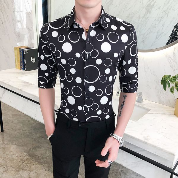 summer dress shirt men's slim fashion dot printing casual shirt men streetwear british style short-sleeved mens -3xl, White;black
summer dress shirt men's slim fashion dot printing casual shirt men streetwear british style short-sleeved mens -3xl, White;black