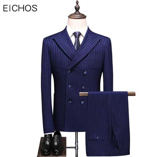 men's suits & blazers eichos stripe men 2021 style navy blue suit slim fit wedding for groom 3 pieces set (jacket+pants+vest), White;black
men's suits & blazers eichos stripe men 2021 style navy blue suit slim fit wedding for groom 3 pieces set (jacket+pants+vest), White;black