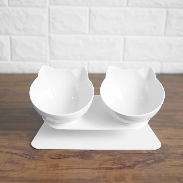 white pet neck protector bowl non-slip cat bowl double bowls with raised stand pet food and water bowls for cats dogs feeders
white pet neck protector bowl non-slip cat bowl double bowls with raised stand pet food and water bowls for cats dogs feeders