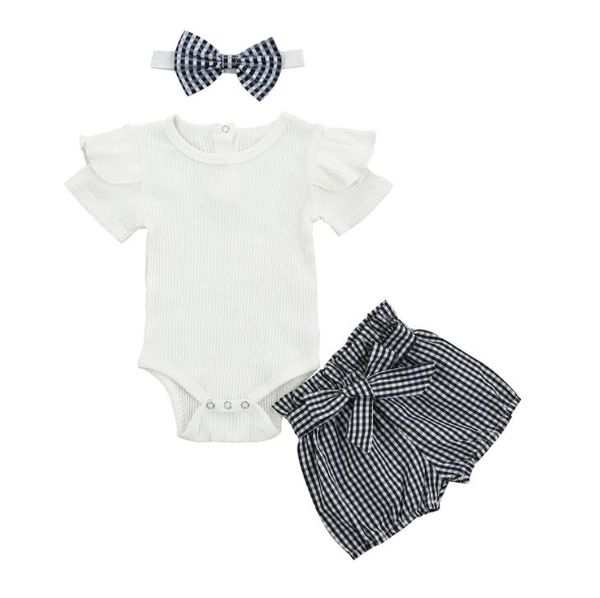 summer newborn baby girl clothes bodysuit plaid mini shorts headband 3pcs casual outfits clothes 0-24m, White
summer newborn baby girl clothes bodysuit plaid mini shorts headband 3pcs casual outfits clothes 0-24m, White