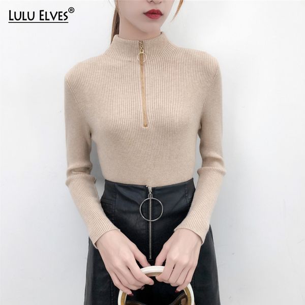 good fabric autumn winter thick sweater half-high collar long-sleeved elasticity zipper sweater female bottoming shirt for women, White;black
good fabric autumn winter thick sweater half-high collar long-sleeved elasticity zipper sweater female bottoming shirt for women, White;black
