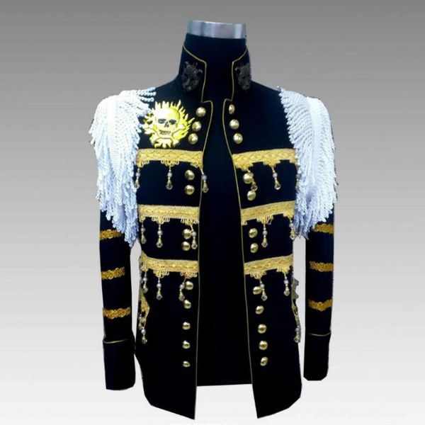 2019 new spot republic of china warlord presidential uniform costume european and american style punk suit, White;black
2019 new spot republic of china warlord presidential uniform costume european and american style punk suit, White;black