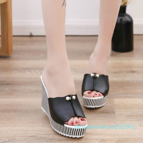high heels beach slippers summer wedges platform stripe pearl sandals flip flops women shoes sandalias mujer d01, Black
high heels beach slippers summer wedges platform stripe pearl sandals flip flops women shoes sandalias mujer d01, Black