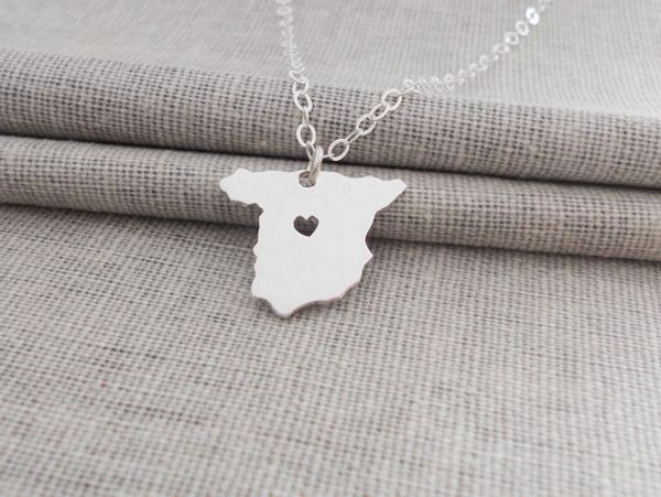 10 european country geography map spain capital love heart necklace charm pendant spanish pride madrid city lucky woman mother men's fa, Silver
10 european country geography map spain capital love heart necklace charm pendant spanish pride madrid city lucky woman mother men's fa, Silver