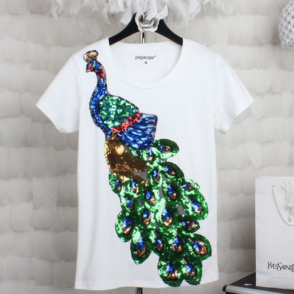 2020 new women summer fashion sequins t shirts cotton short sleeve t shirts woman tee casual female t-shirts plus size s-4xl, White
2020 new women summer fashion sequins t shirts cotton short sleeve t shirts woman tee casual female t-shirts plus size s-4xl, White
