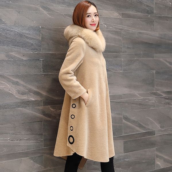 women real fur coat sheep shearling 100% wool jacket winter jacket 2020 korean warm hooded overcoat manteau femme 9612 yy400, Black
women real fur coat sheep shearling 100% wool jacket winter jacket 2020 korean warm hooded overcoat manteau femme 9612 yy400, Black