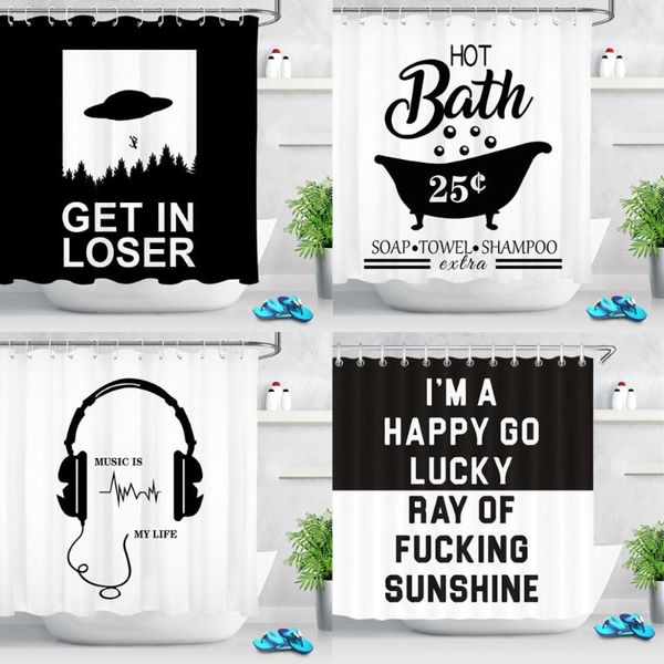 modern black and white shower curtain funny quotes fabric mildew resistant waterproof shower curtains for bathroom
modern black and white shower curtain funny quotes fabric mildew resistant waterproof shower curtains for bathroom