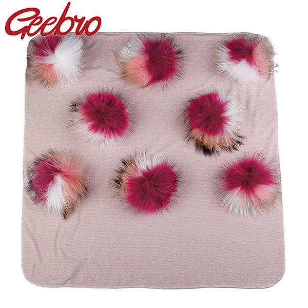 geebro warm cotton swaddling blanket newborn kids baby soft travel sleeping blanket with 8 real triple color fur pompom bedding, Blue;gray
geebro warm cotton swaddling blanket newborn kids baby soft travel sleeping blanket with 8 real triple color fur pompom bedding, Blue;gray