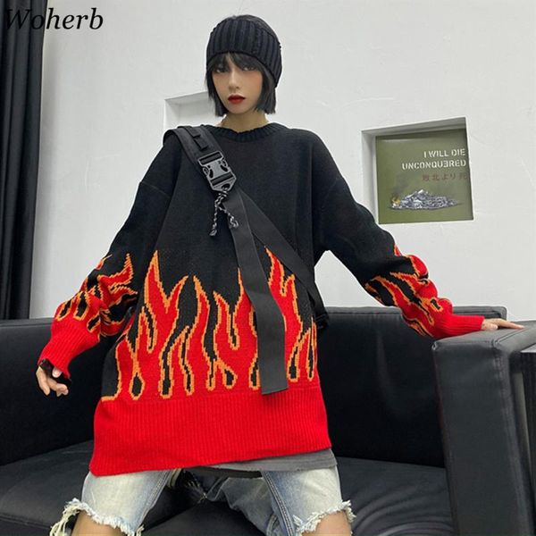 woherb flame жаккардовых трикотажных изделий для женщин»мужчины свитер hip hop пуловер harajuku streetwear sueter mujer вязаной перемычка пр, White;black
woherb flame жаккардовых трикотажных изделий для женщин»мужчины свитер hip hop пуловер harajuku streetwear sueter mujer вязаной перемычка пр, White;black