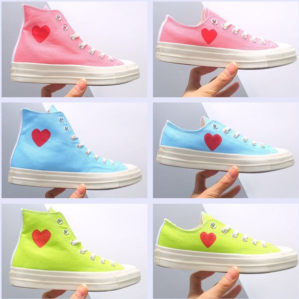 1970s big love eyes play chuck 70 heart 70s hi 3s canvas shoes pink green blue classic sneakers jointly name skateboard casual trainers, White;red
1970s big love eyes play chuck 70 heart 70s hi 3s canvas shoes pink green blue classic sneakers jointly name skateboard casual trainers, White;red