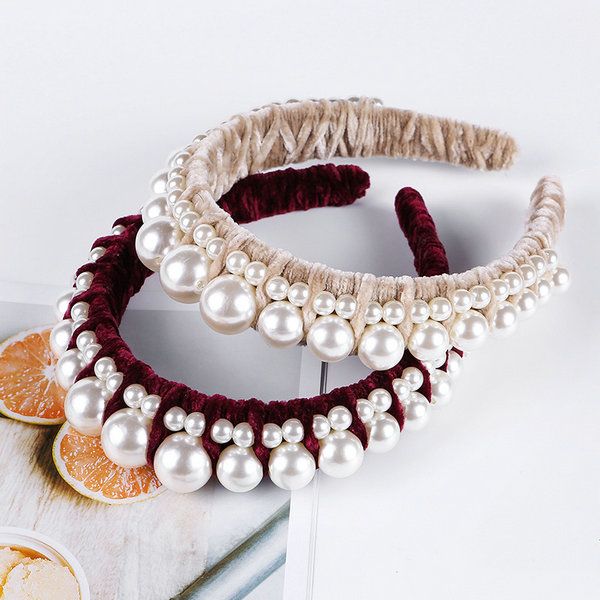 vintage gold velvet fabric headband wide-brimmed queen baroque pearl hair band new trend exquisite princess hair accessories, Black;brown
vintage gold velvet fabric headband wide-brimmed queen baroque pearl hair band new trend exquisite princess hair accessories, Black;brown