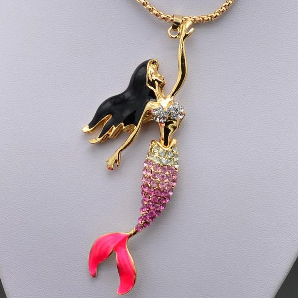 women fashion rhinestone inlaid mermaid pendant necklace enamel party jewelry punk, Bronze;silver
women fashion rhinestone inlaid mermaid pendant necklace enamel party jewelry punk, Bronze;silver